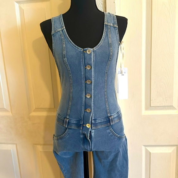 Freddy Jeans skinny overalls / jumpsuit,  blue denim, - Picture 5 of 7